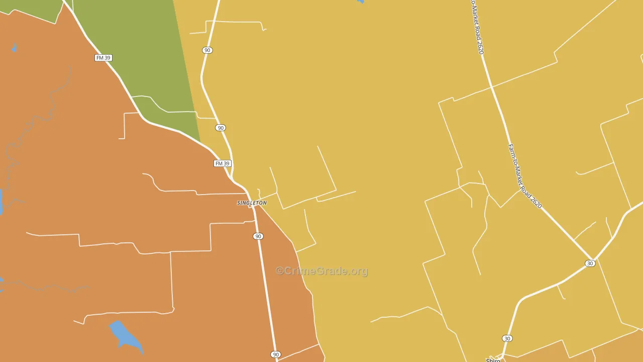 Singleton, TX Map of Robbery Rates