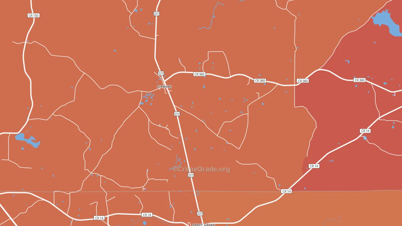Sirmans, FL Map of Robbery Rates
