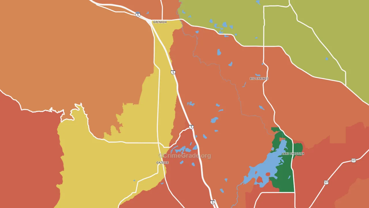 Siskiyou County, CA Map of Robbery Rates
