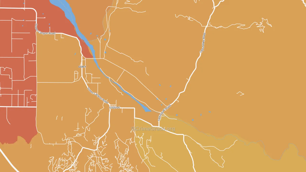 Sisquoc, CA Map of Robbery Rates