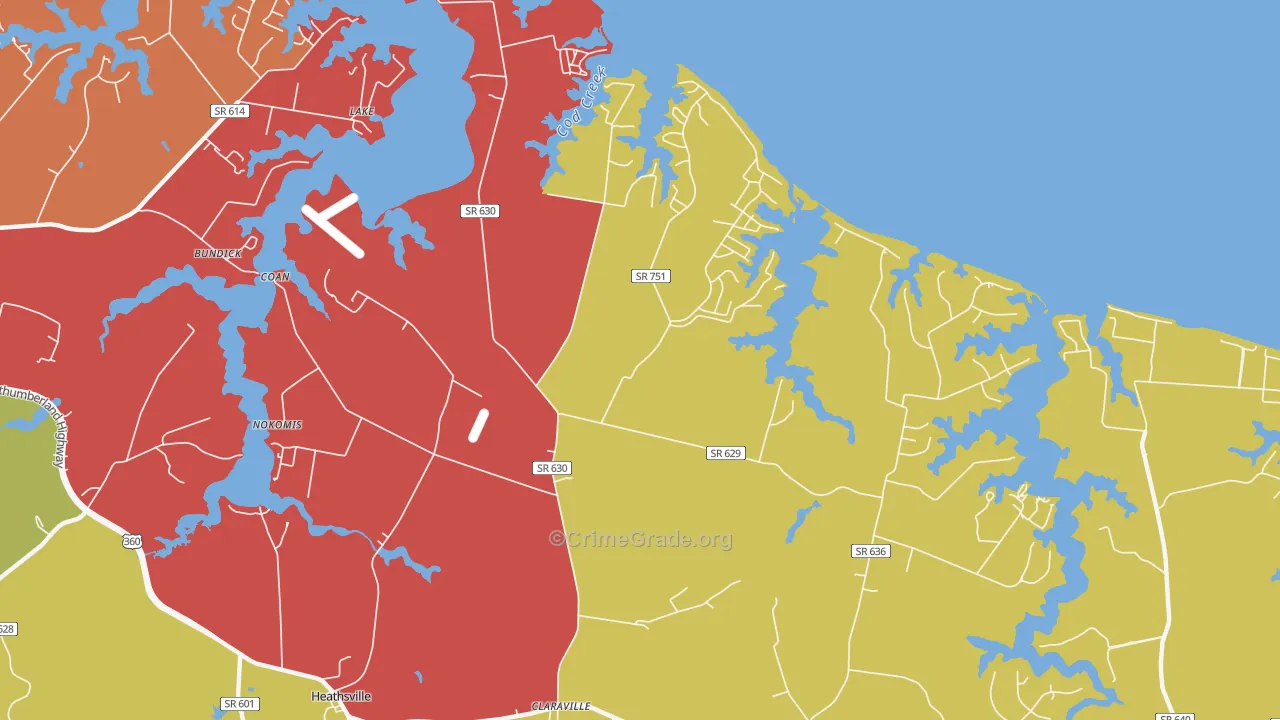 Sissons Corner, VA Map of Robbery Rates