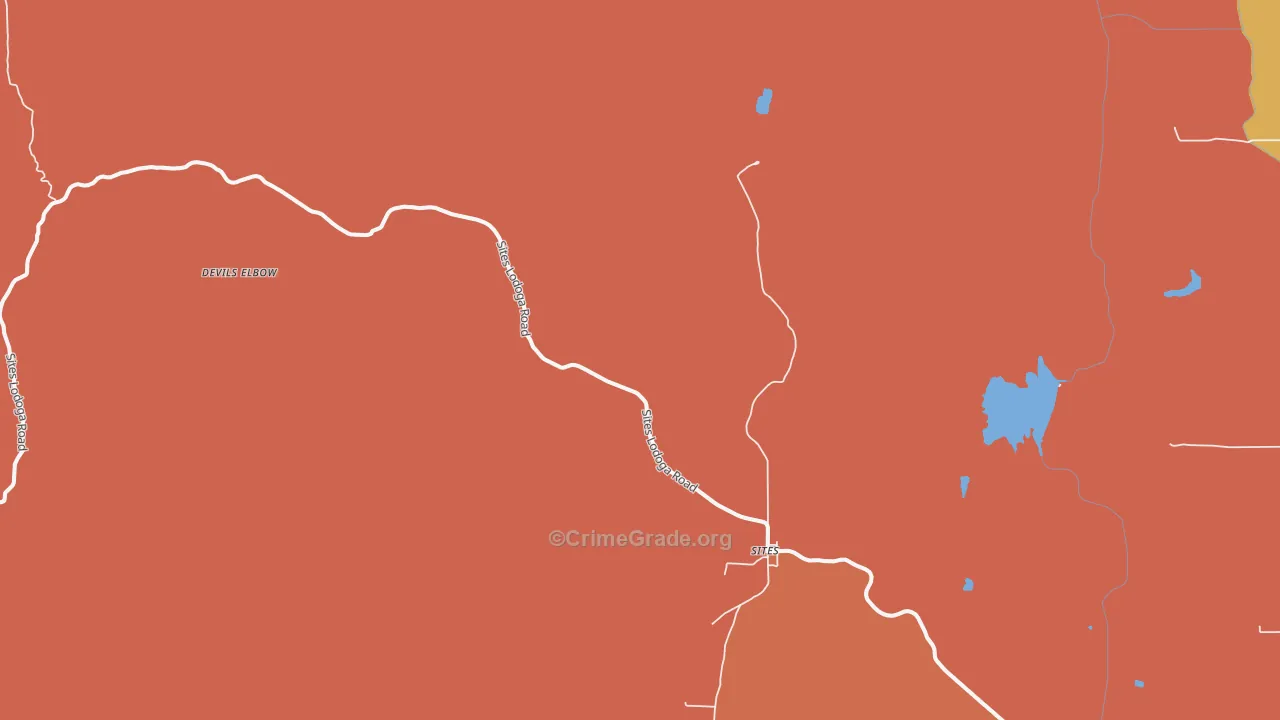 Sites, CA Map of Robbery Rates