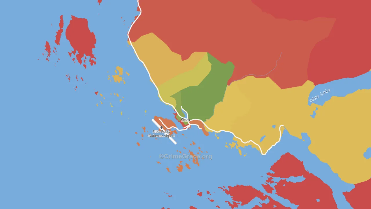 Sitka, AK Map of Robbery Rates