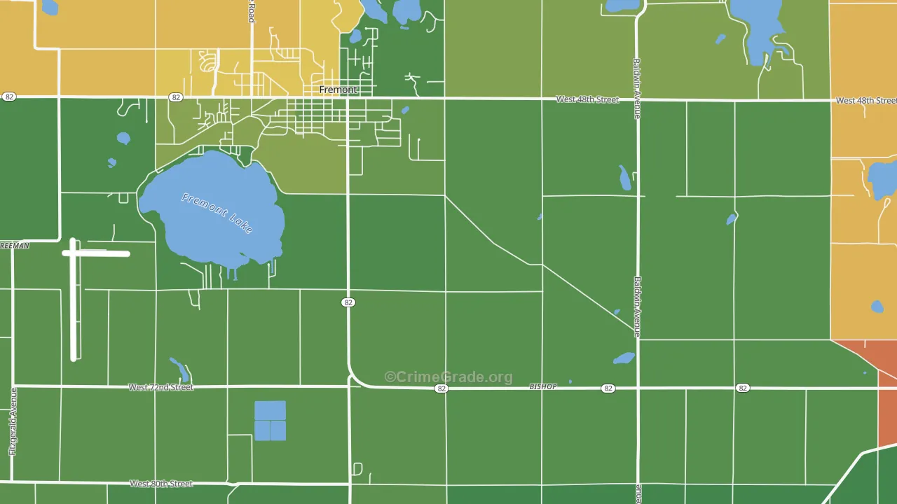 Sitka, MI Map of Robbery Rates
