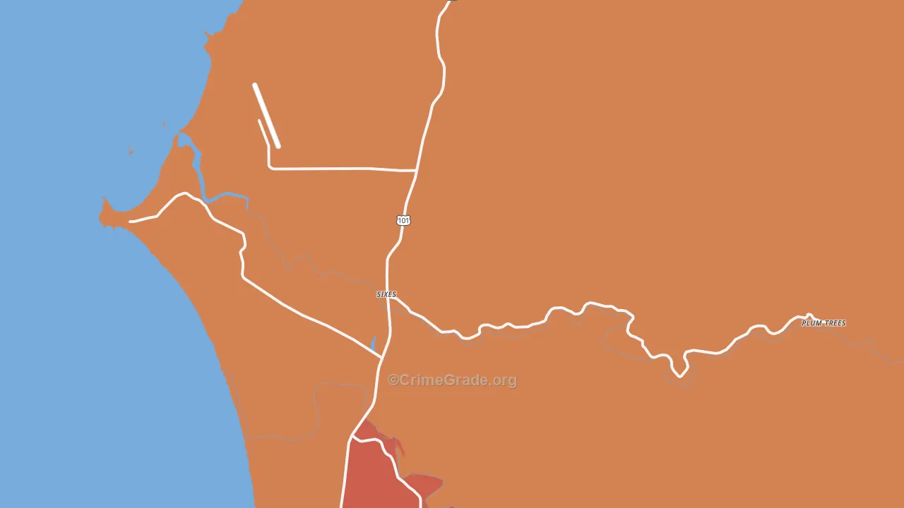 Sixes, OR Map of Robbery Rates