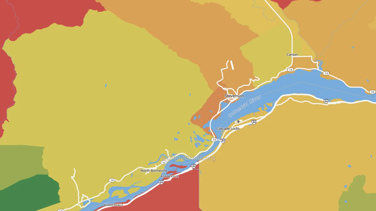 Skamania County, WA Map of Robbery Rates