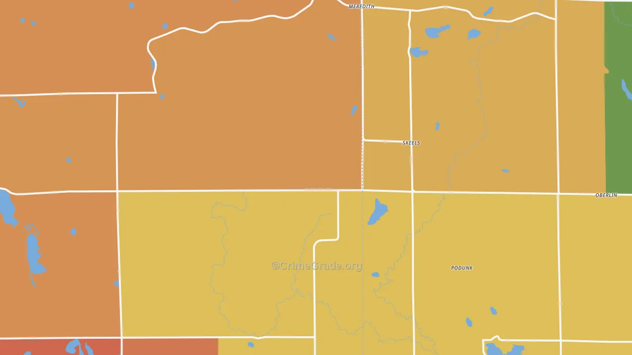 Skeels, MI Map of Robbery Rates