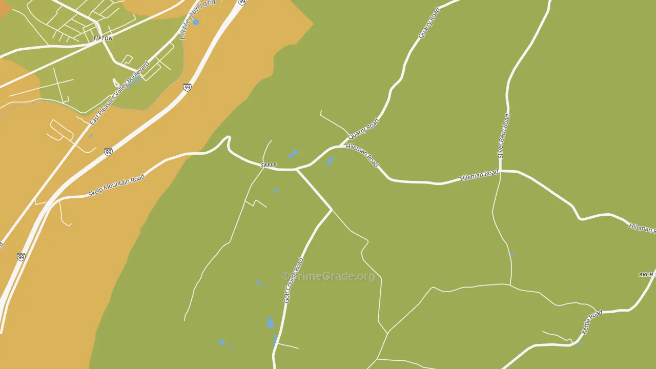 Skelp, PA Map of Robbery Rates
