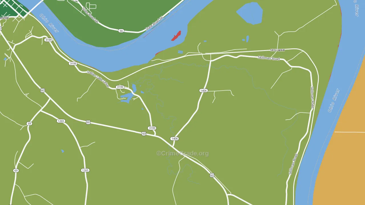 Skillman, KY Map of Robbery Rates