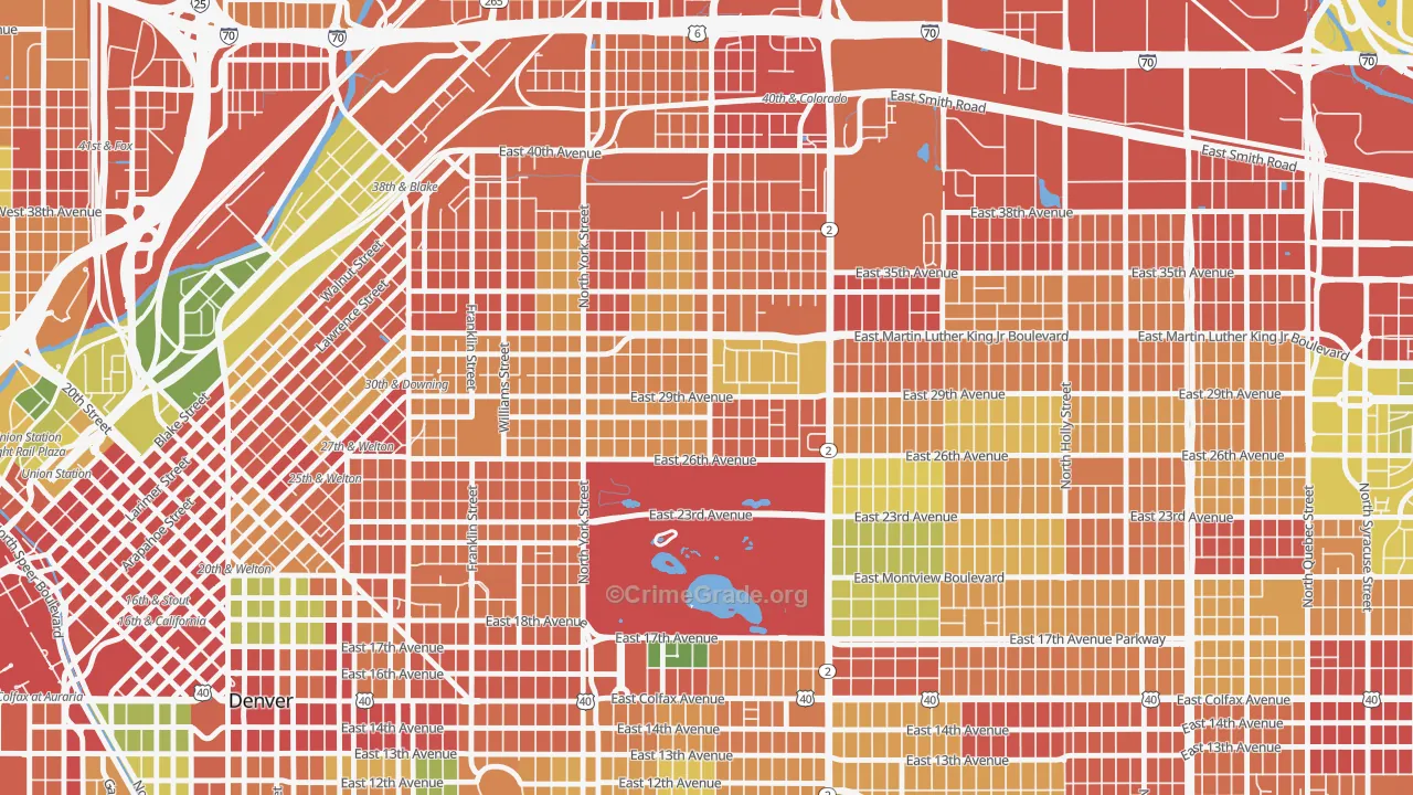 Skyland, Denver, CO Map of Robbery Rates