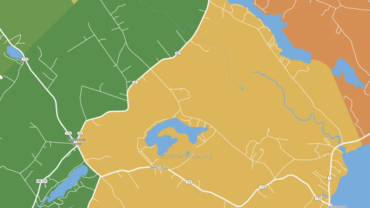 Slab City, ME Map of Robbery Rates
