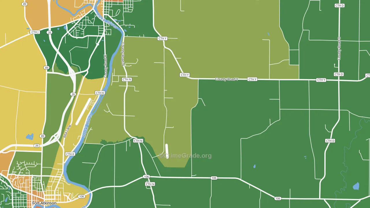 Slabtown, WI Map of Robbery Rates
