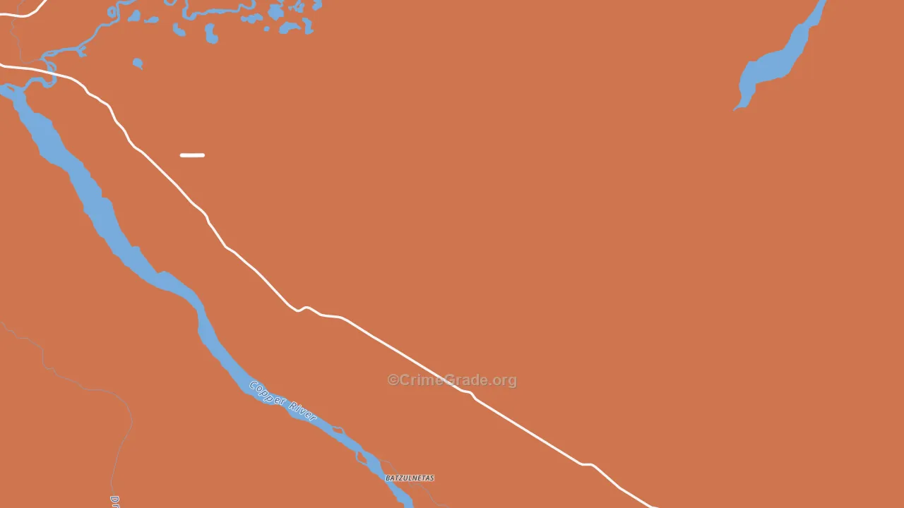 Slana, AK Map of Robbery Rates