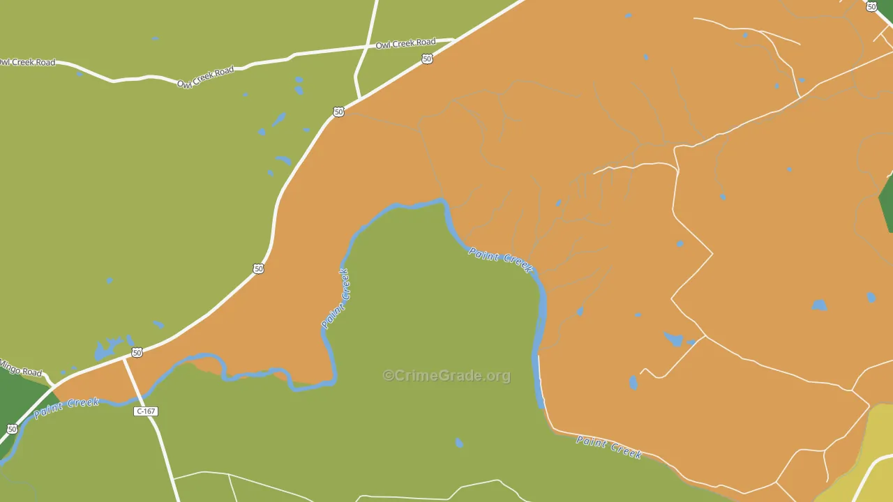 Slate Mills, OH Map of Robbery Rates