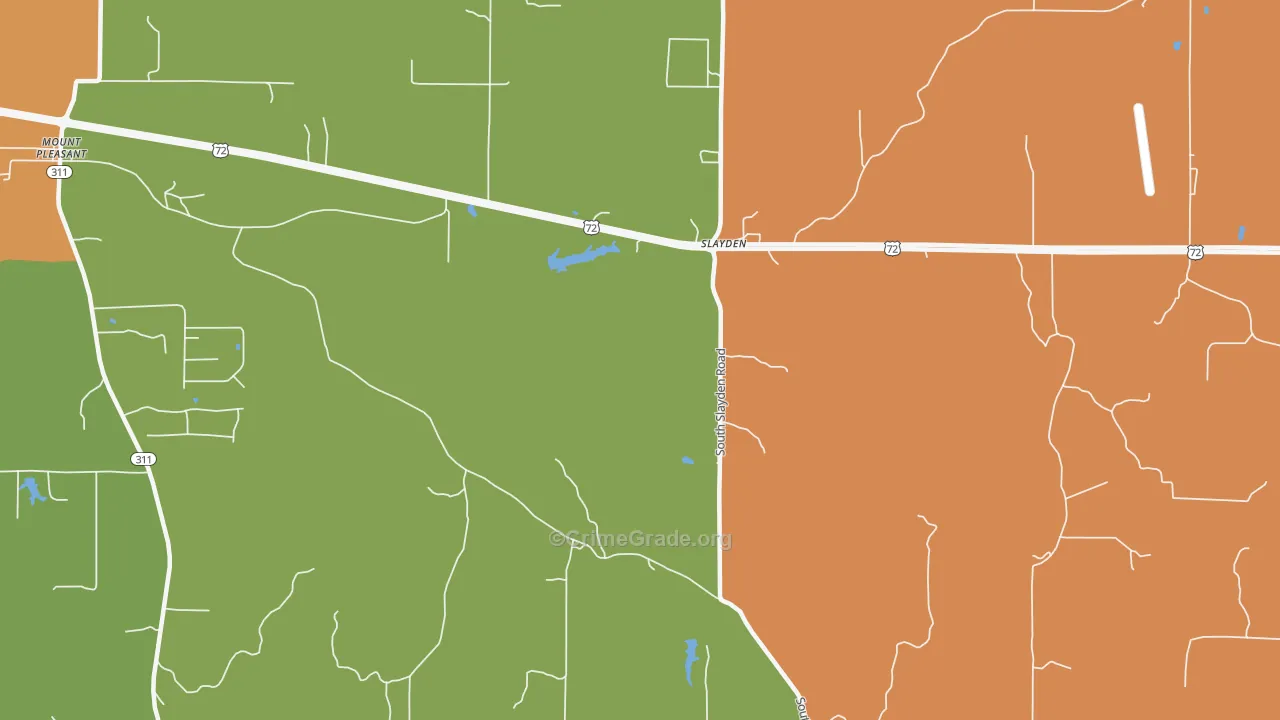Slayden, MS Map of Robbery Rates