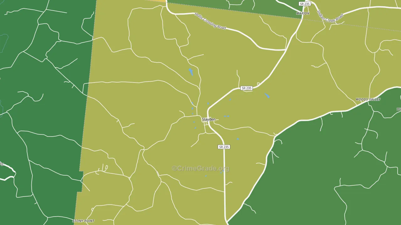 Slayden, TN Map of Robbery Rates