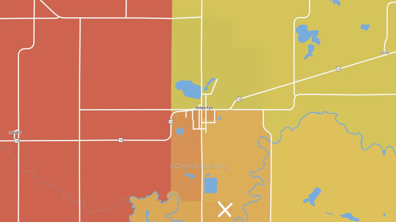 Sleepy Eye, MN Map of Robbery Rates