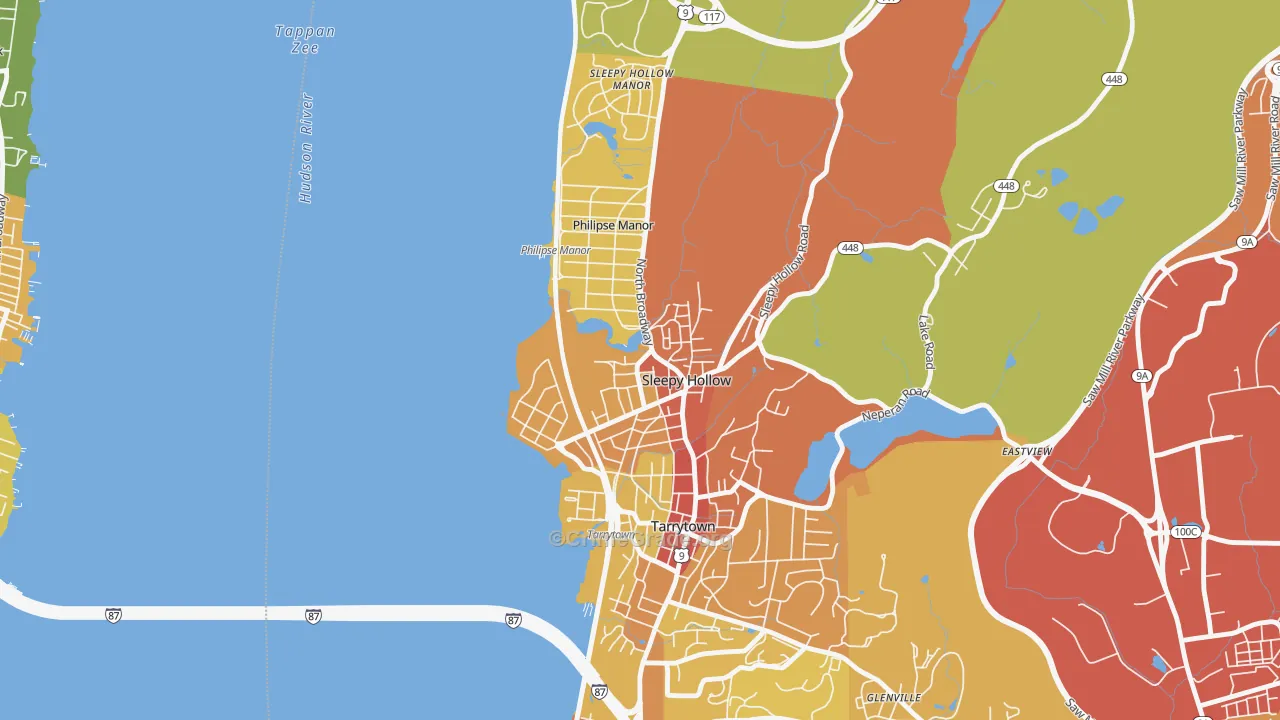 Sleepy Hollow, NY Map of Robbery Rates