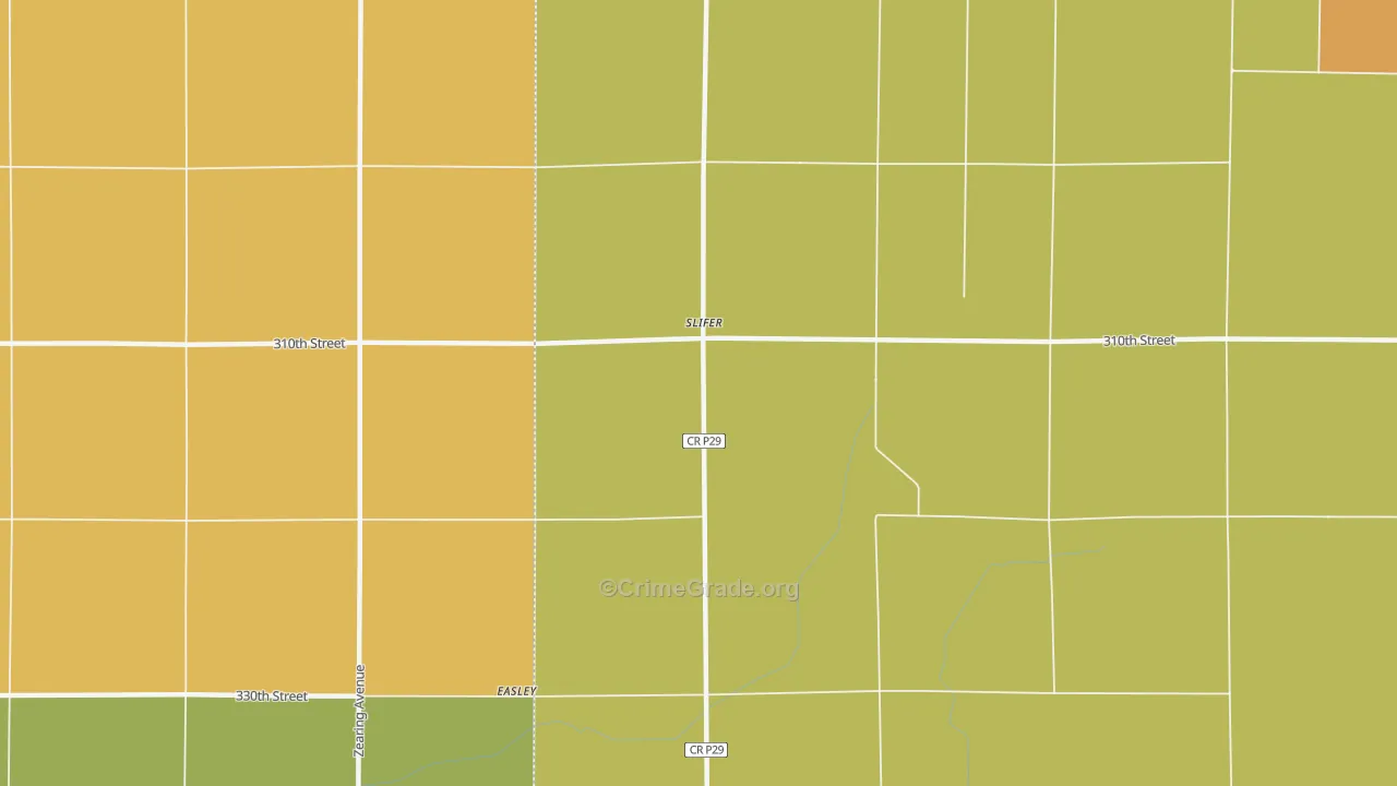 Slifer, IA Map of Robbery Rates