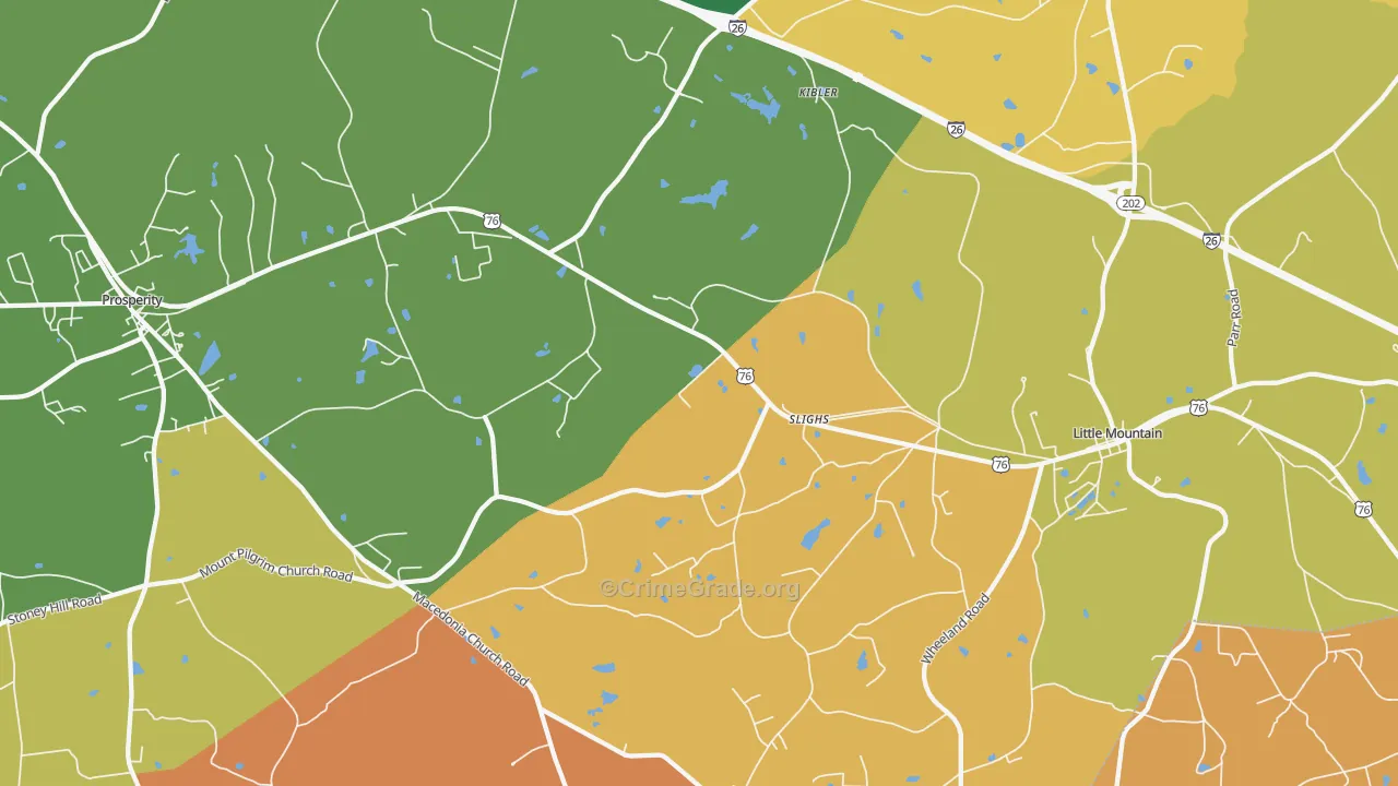 Slighs, SC Map of Robbery Rates