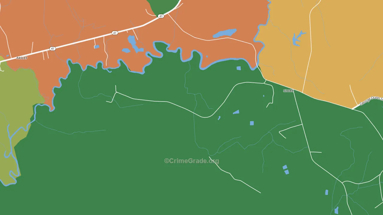 Sloan, NC Map of Robbery Rates