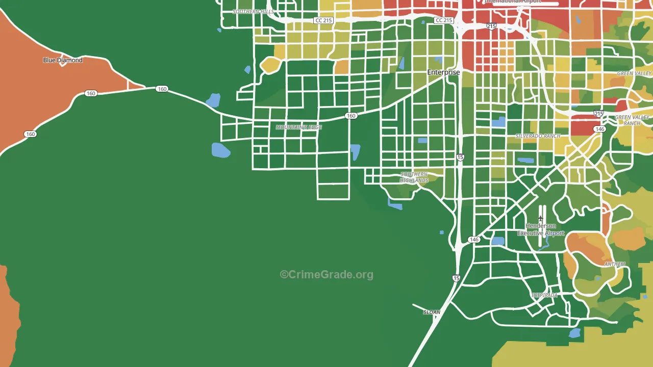 Sloan, NV Map of Robbery Rates