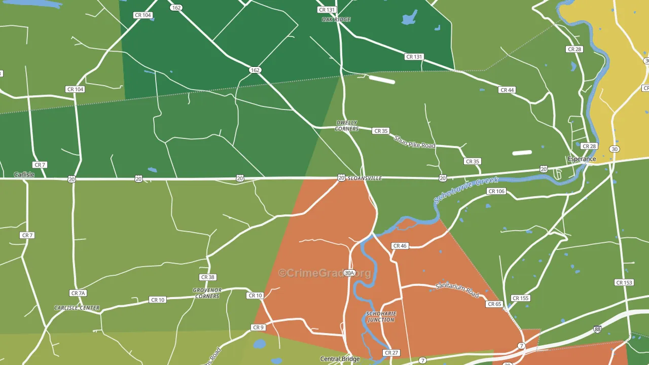Sloansville, NY Map of Robbery Rates