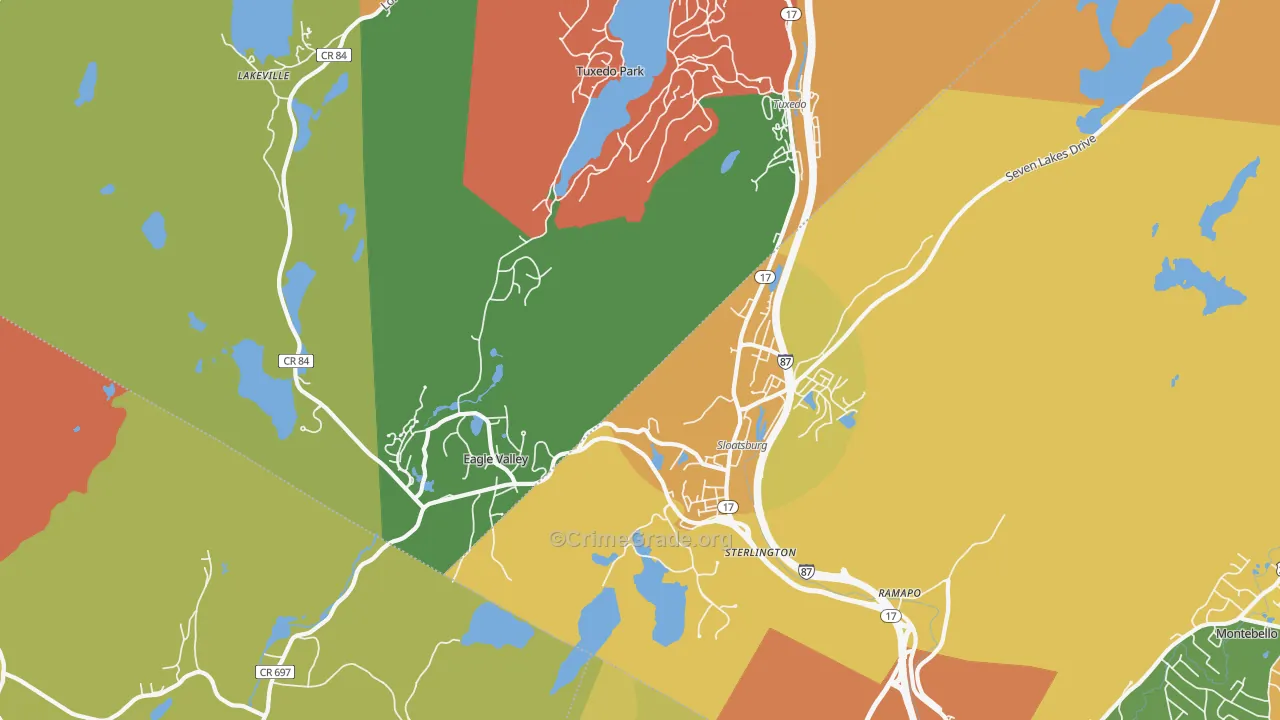Sloatsburg, NY Map of Robbery Rates