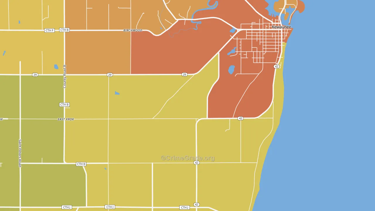 Slovan, WI Map of Robbery Rates
