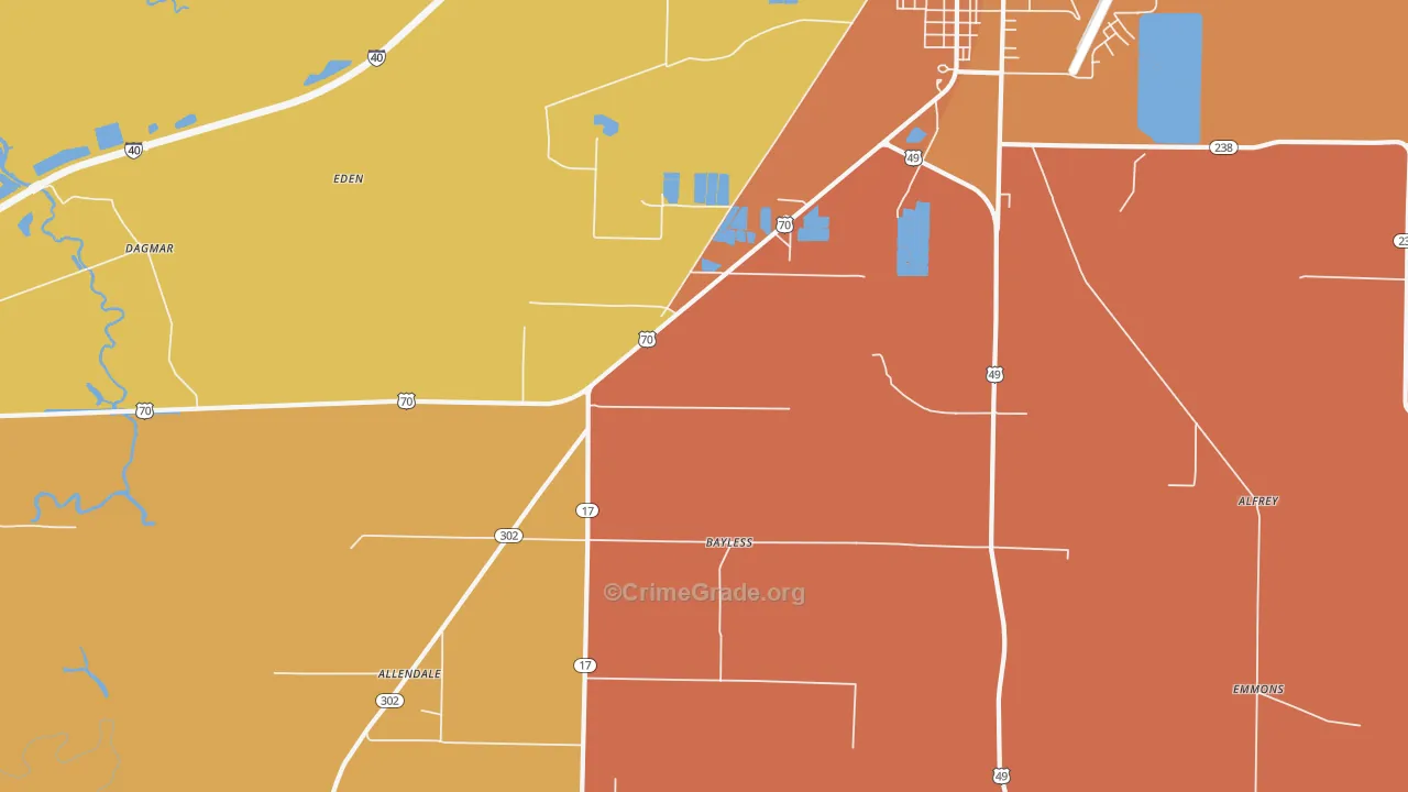 Smale, AR Map of Robbery Rates