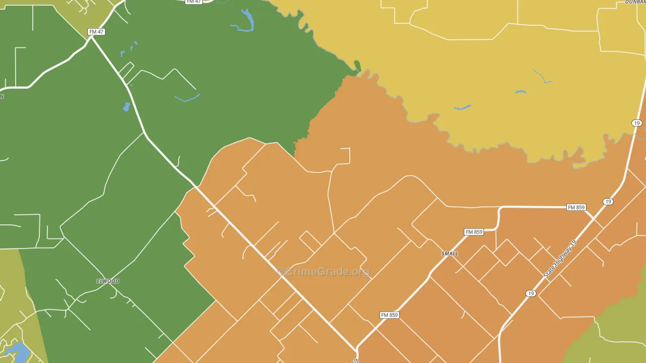 Small, TX Map of Robbery Rates