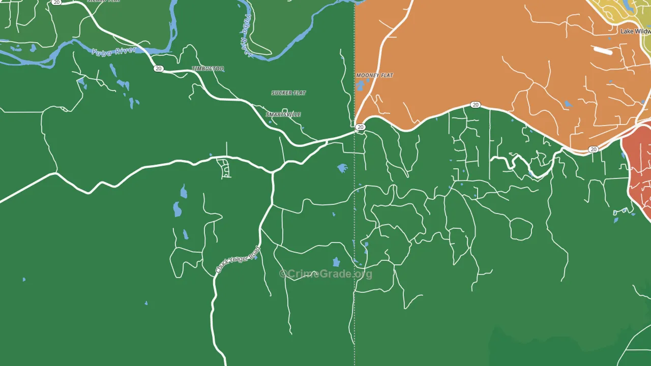 Smartville, CA Map of Robbery Rates