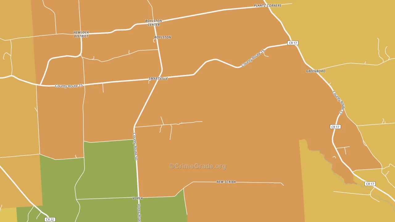 Smartville, NY Map of Robbery Rates