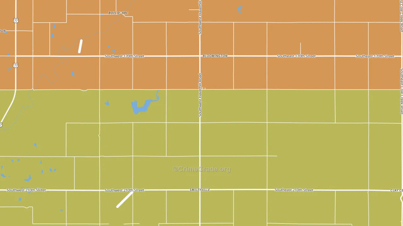 Smileyville, KS Map of Robbery Rates
