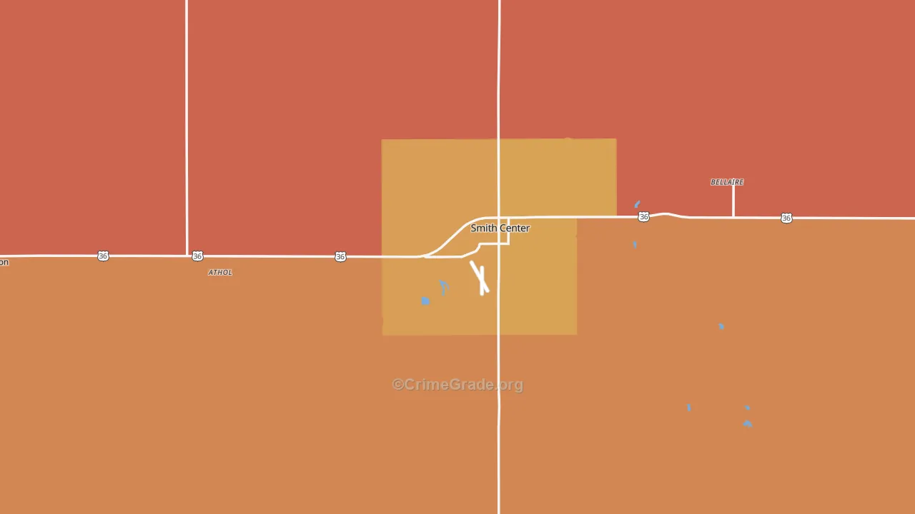Smith County, KS Map of Robbery Rates