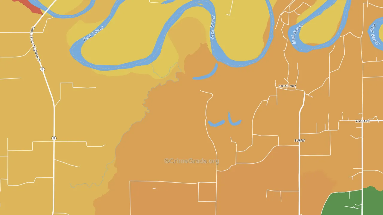 Smith Hill, TX Map of Robbery Rates