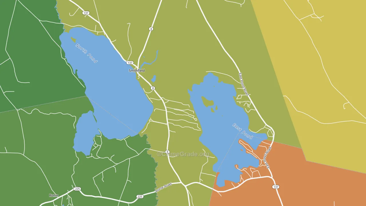 Smithfield, ME Map of Robbery Rates