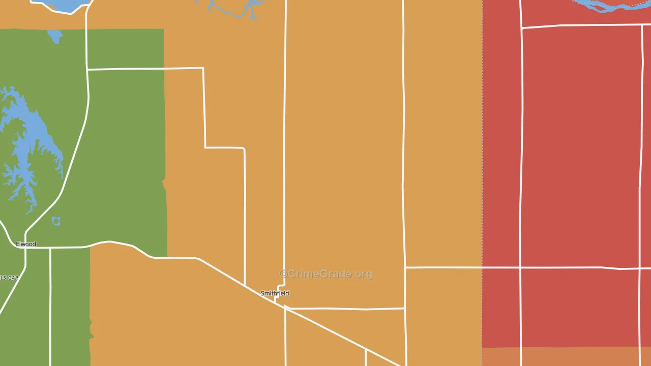 Smithfield, NE Map of Robbery Rates