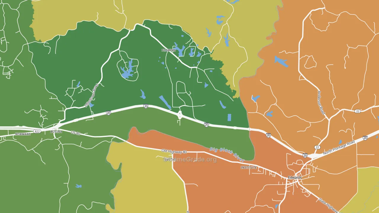Smiths, MS Map of Robbery Rates
