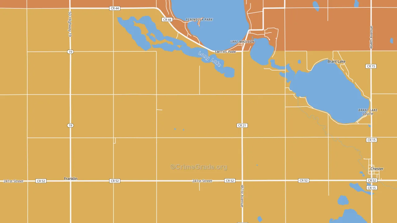Smiths Park, SD Map of Robbery Rates