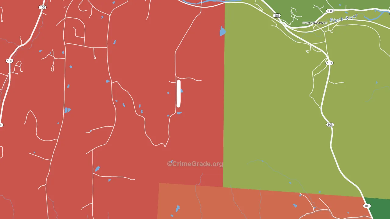 Smithville, VT Map of Robbery Rates