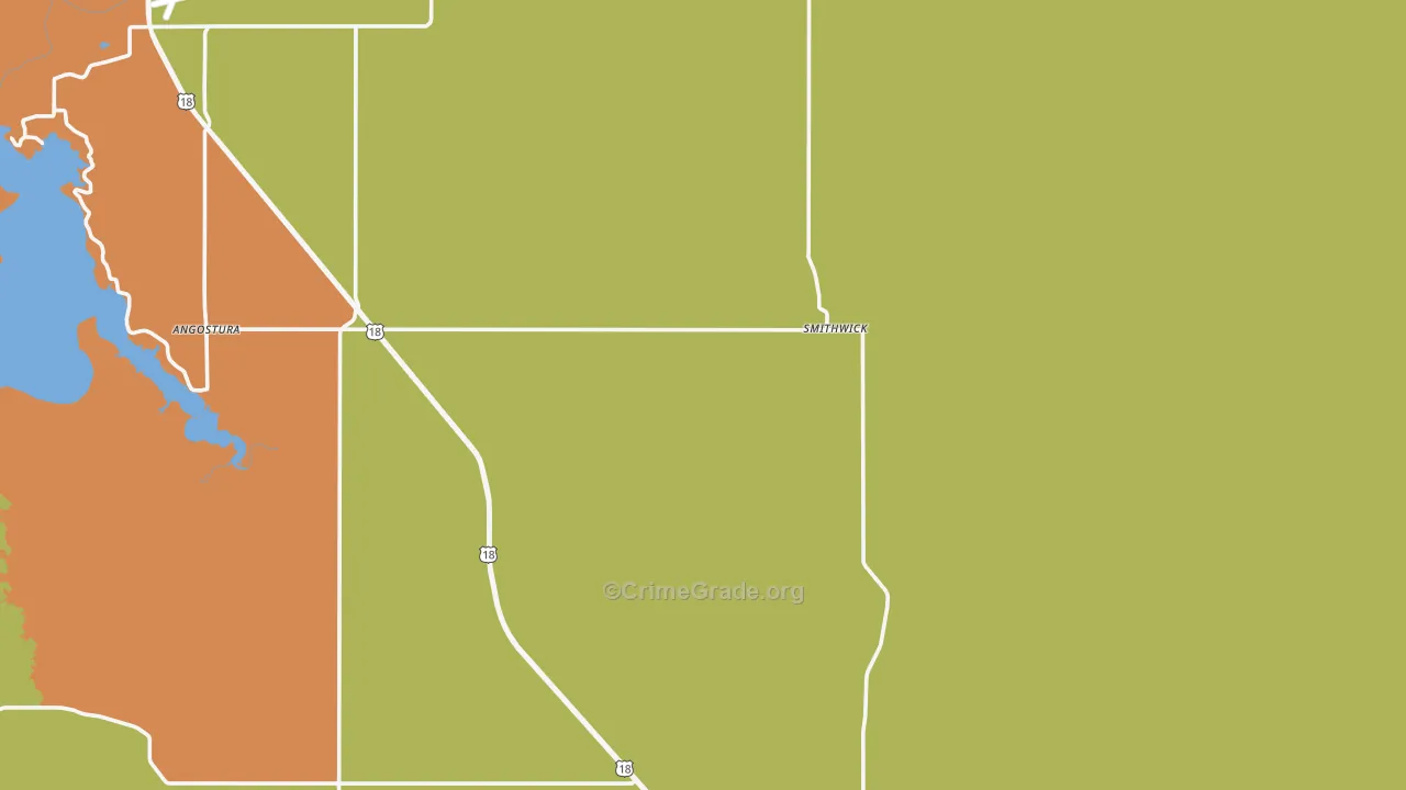Smithwick, SD Map of Robbery Rates
