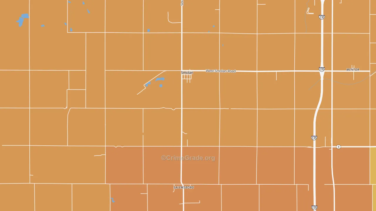 Smolan, KS Map of Robbery Rates