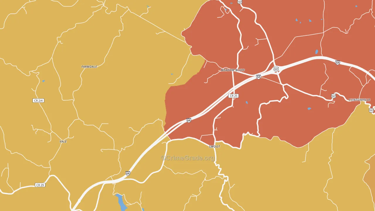Smoot, WV Map of Robbery Rates