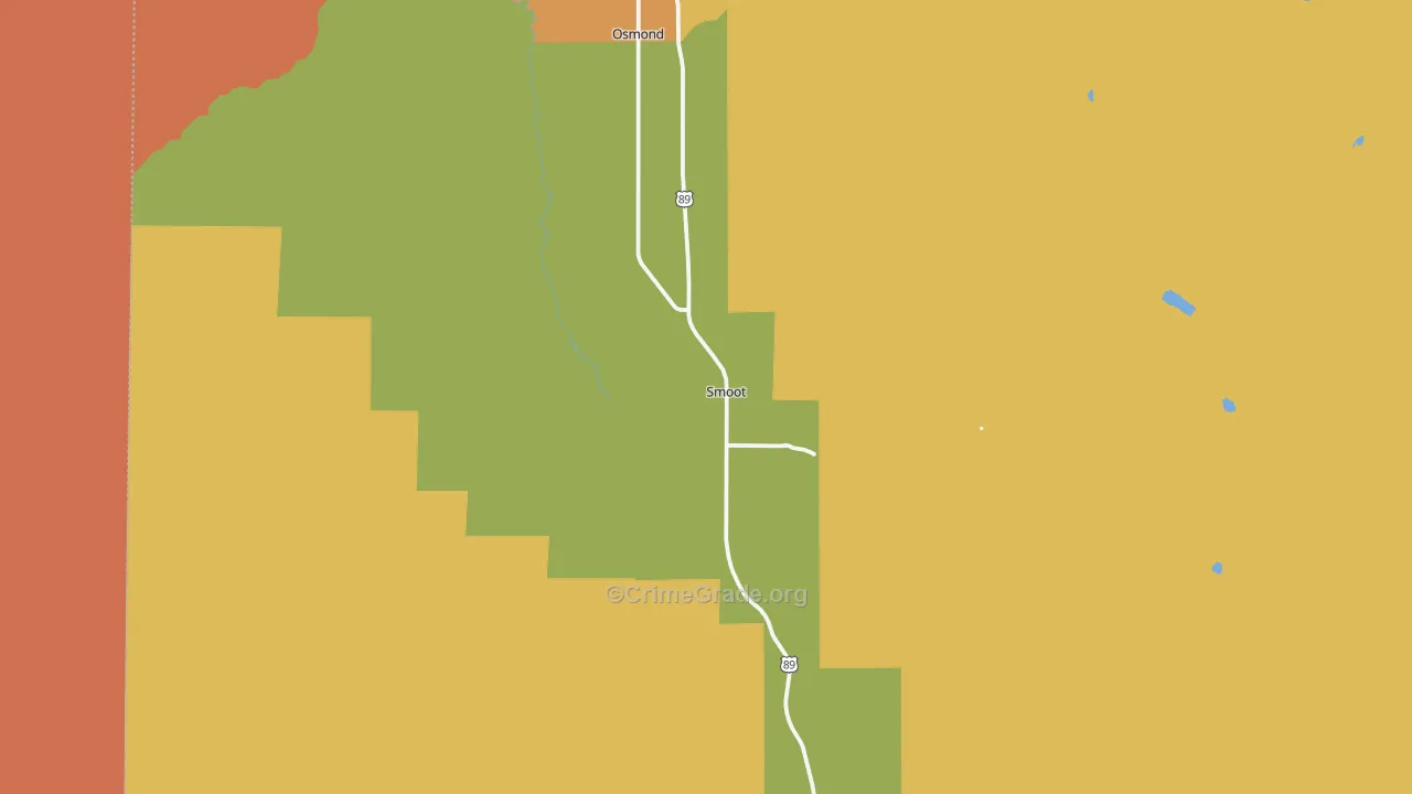 Smoot, WY Map of Robbery Rates