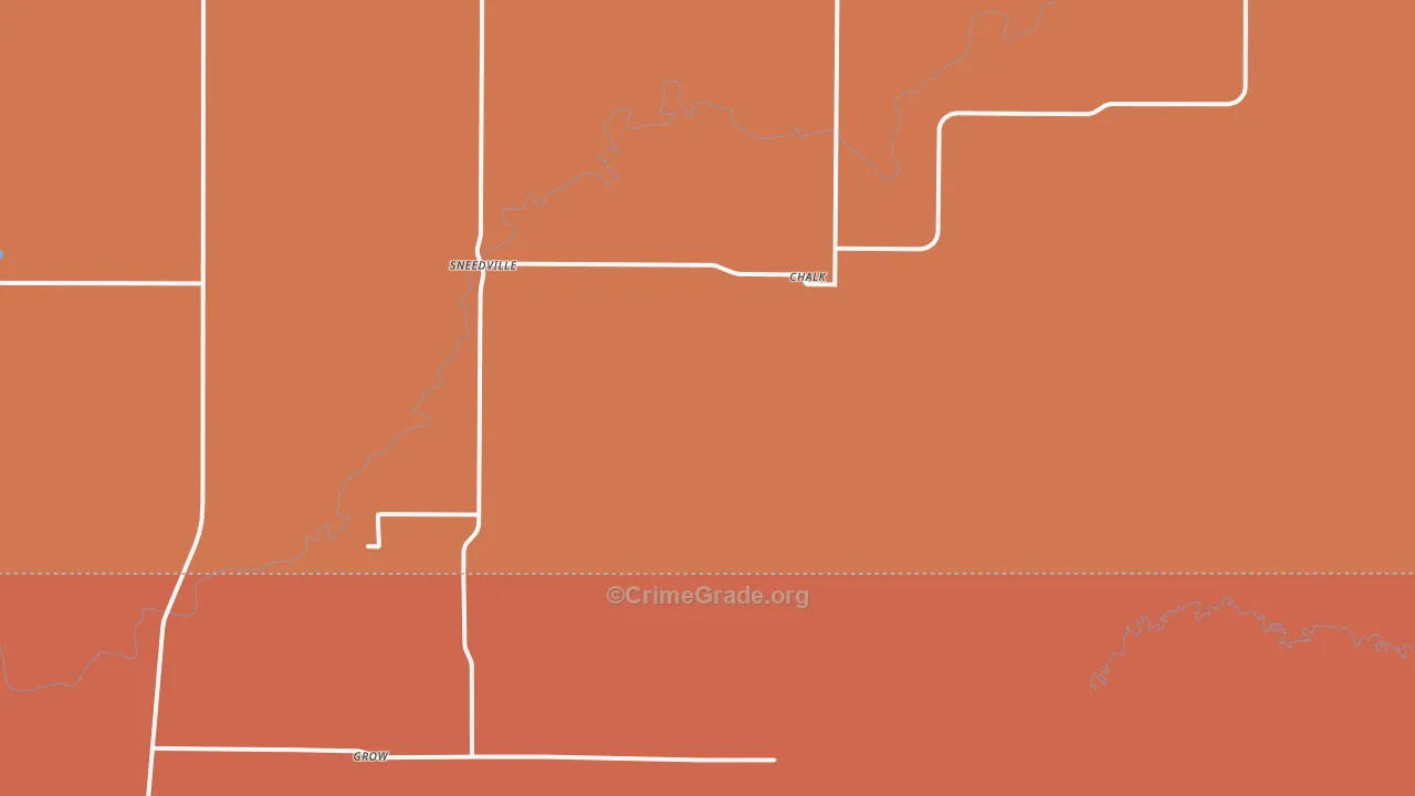 Sneedville, TX Map of Robbery Rates
