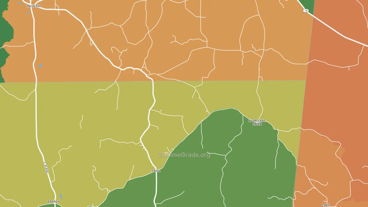 Snell, MS Map of Robbery Rates