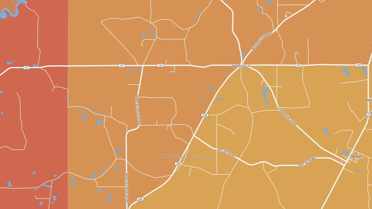 Snipesville, GA Map of Robbery Rates