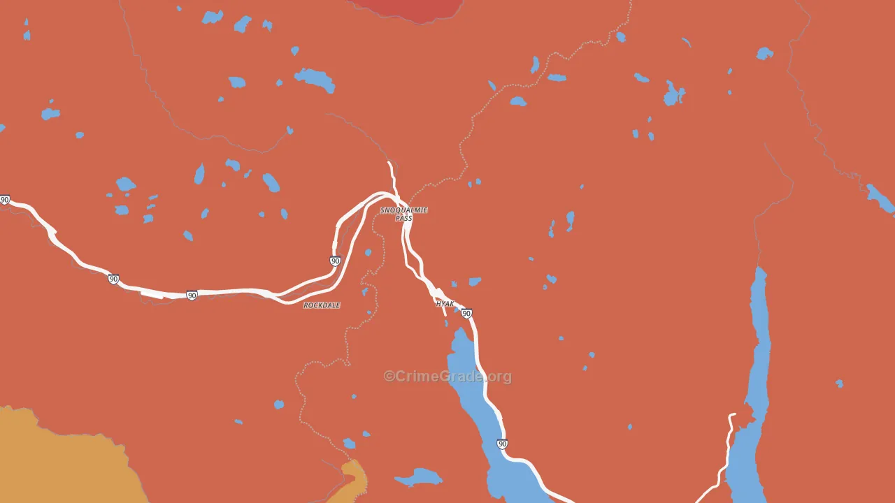Snoqualmie Pass, WA Map of Robbery Rates