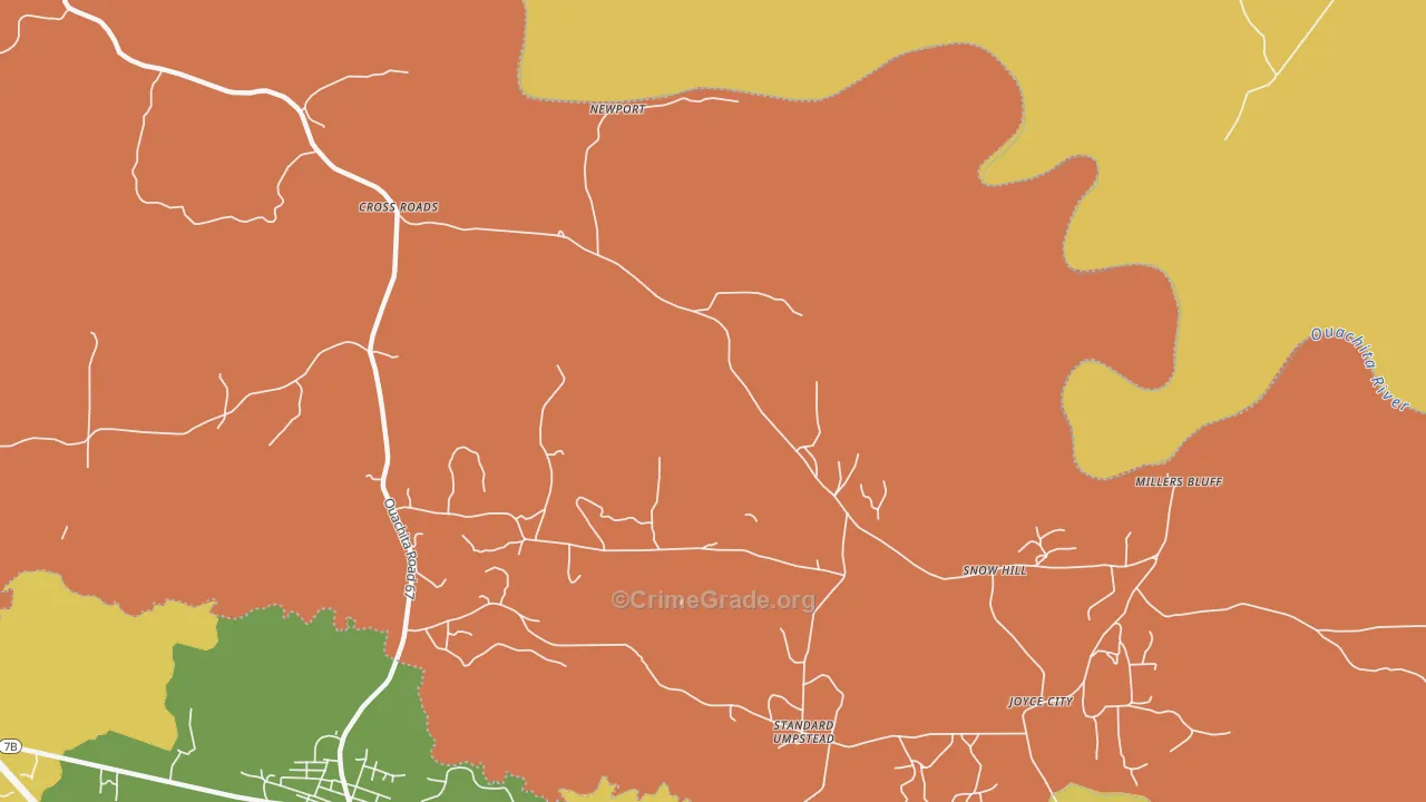 Snow Hill, AR Map of Robbery Rates